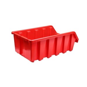 Rote PROREGAL Sichtlagerbox aus Polypropylen, 50x33,3x18,7 cm, ideal für Aufbewahrungssysteme.