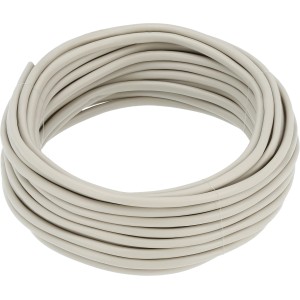 Graues, 10 m langes Hama Telefonkabel, 4-adrig und geschirmt für Netzwerktechnik.