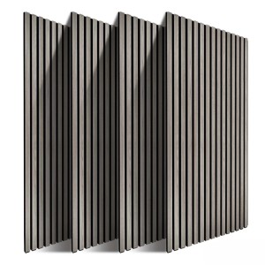 Relaxdays Akustikpaneele 4er Pack MDF Eiche Dunkelgrau Schallschluckend 120 cm x 60 cm x 2 cm 5,3 kg