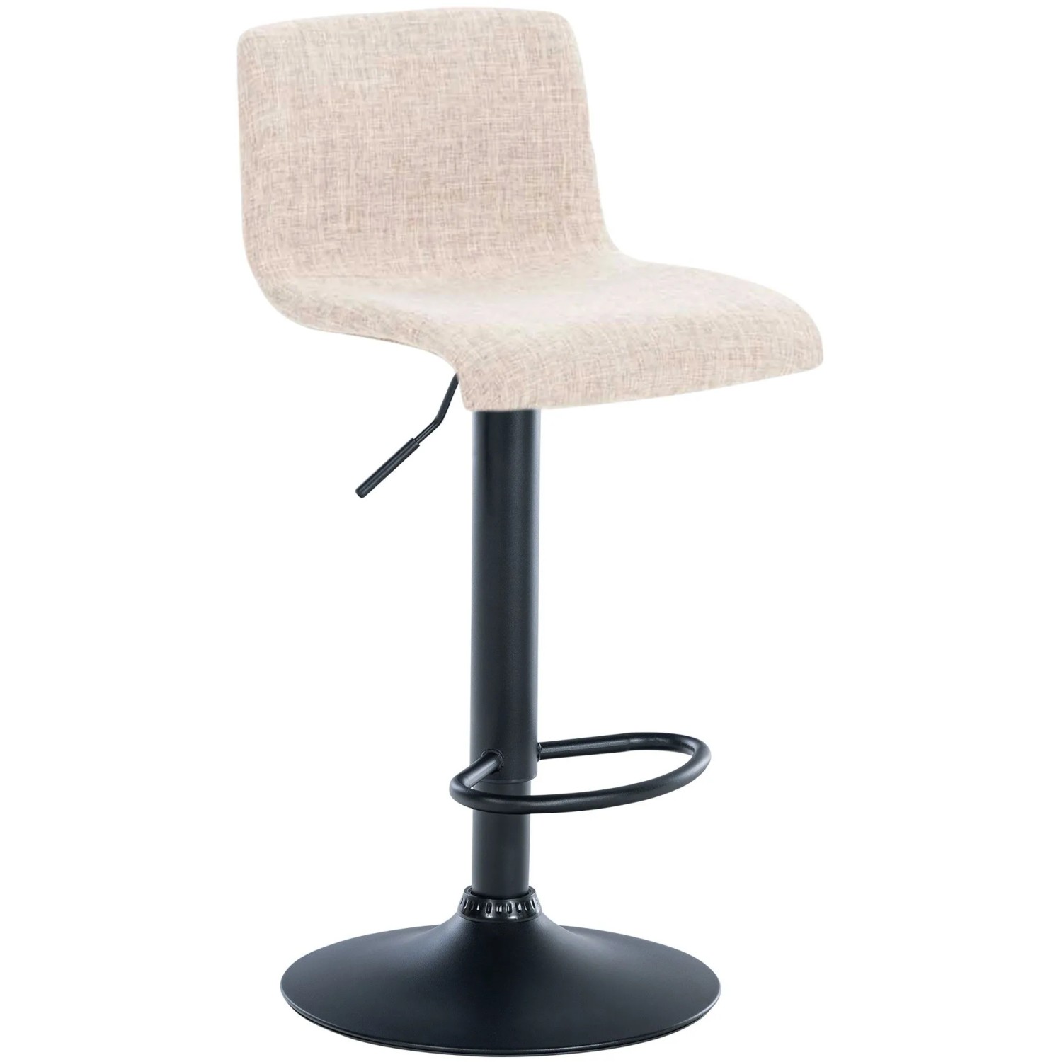 CLP Barhocker Hover Stoff Metall Matt Schwarz/Creme