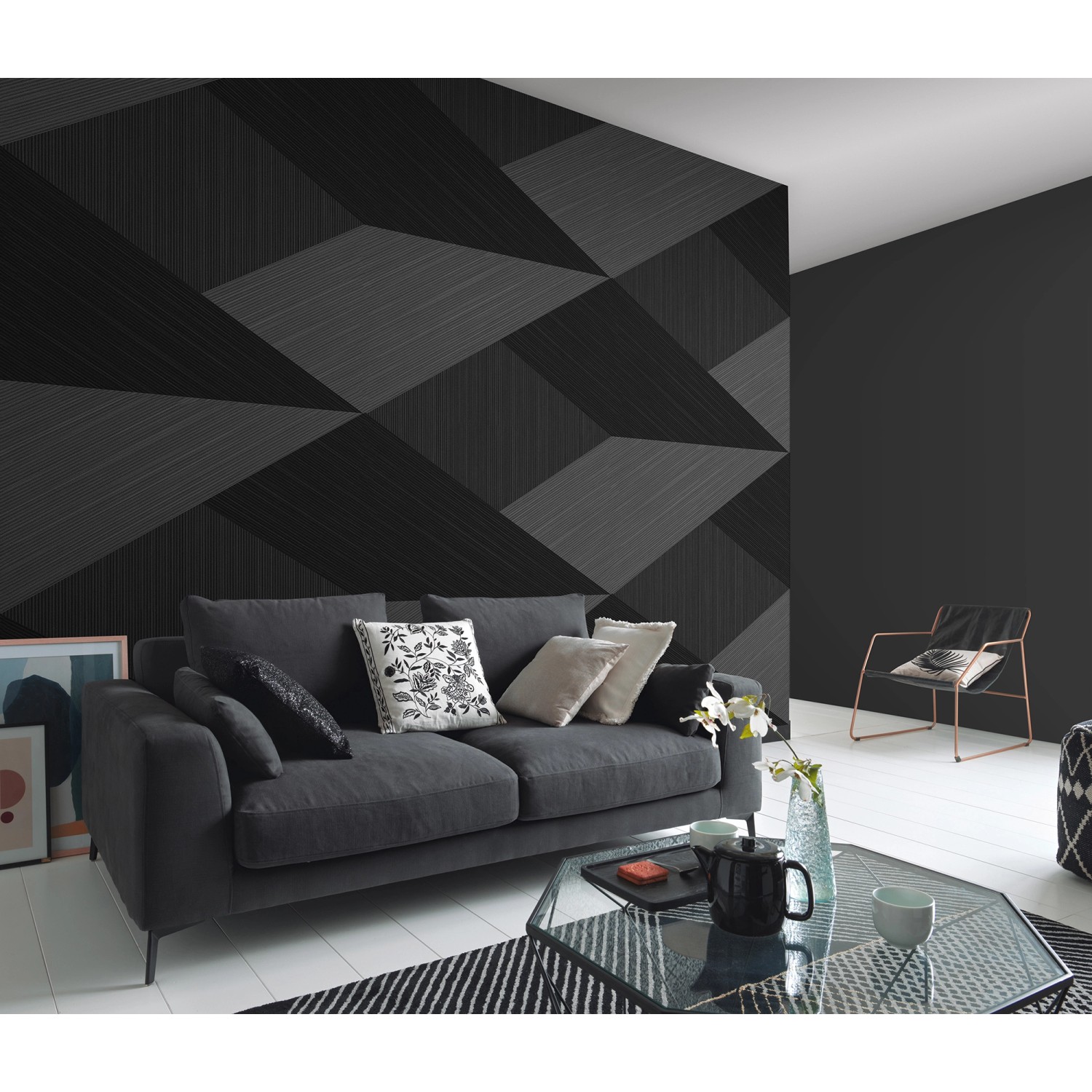 Erismann Vliestapete Fashion for Walls Shadow Grid Schwarz FSC®_2