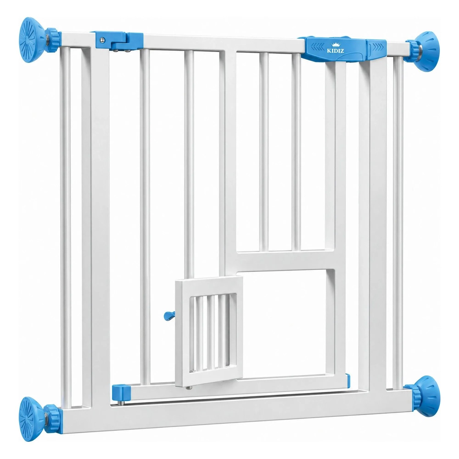 KIDIZ Absperrgitter Zum Klemmen mit Katzenklappe 81 Bis 87 cm Blau