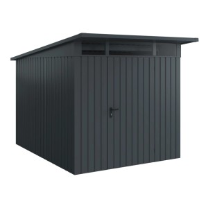 EcoStar Gerätehaus Euroline mit Pultdach, 229x310 cm, anthrazitgrau, 1-flügelig.