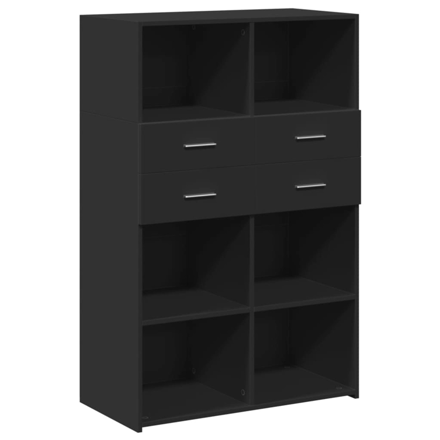 vidaXL Highboard Schwarz 80x42,5x124 cm Holzwerkstoff 3281386