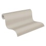 Rolle Vliestapete in Beige-Braun mit feiner Uni-Struktur, geeignet für Wohnräume.