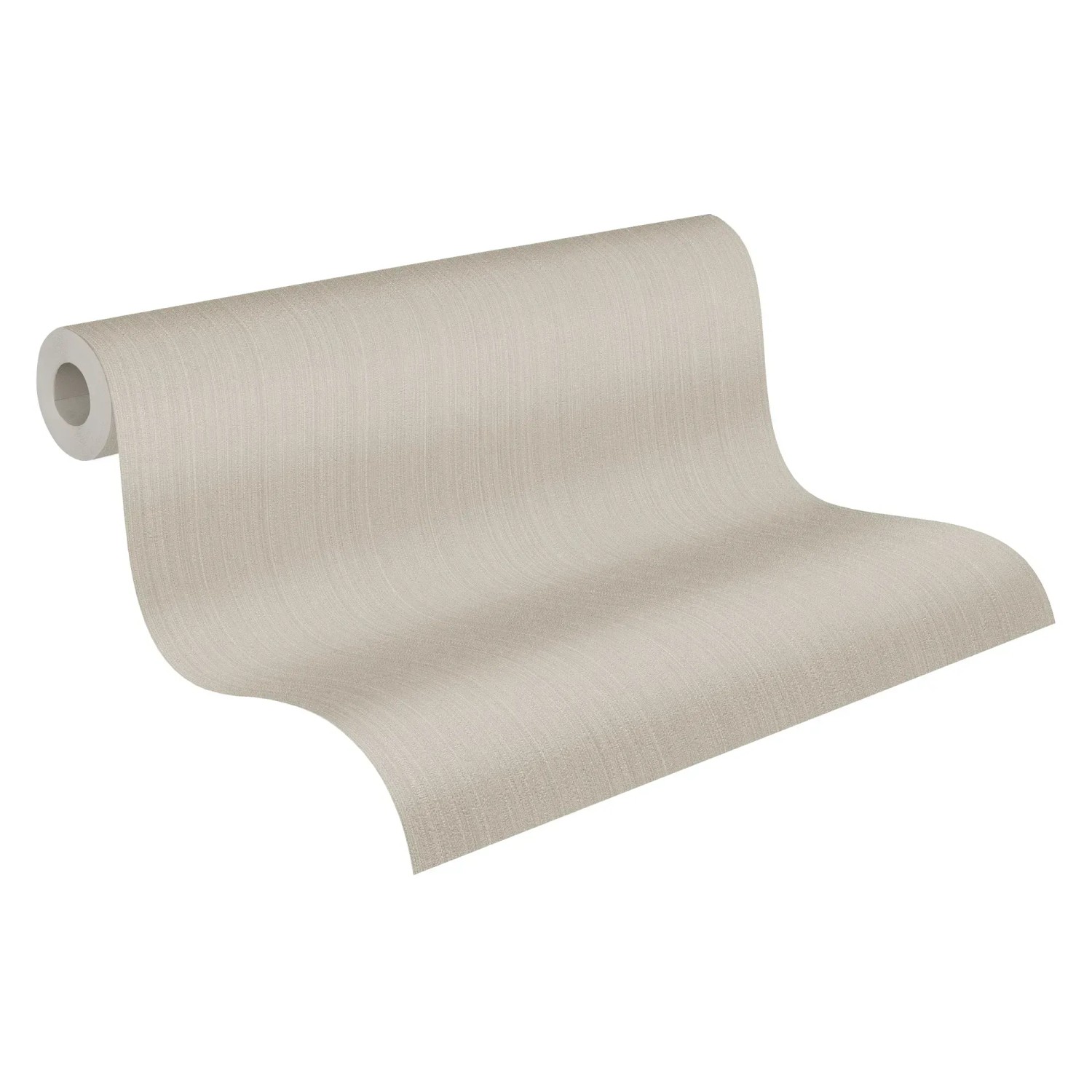Rolle Vliestapete in Beige-Braun mit feiner Uni-Struktur, geeignet für Wohnräume.