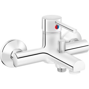 baliv Wannenarmatur WA-5150 Chrom, Einhebelmischer mit Umsteller für Badewanne und Brause.