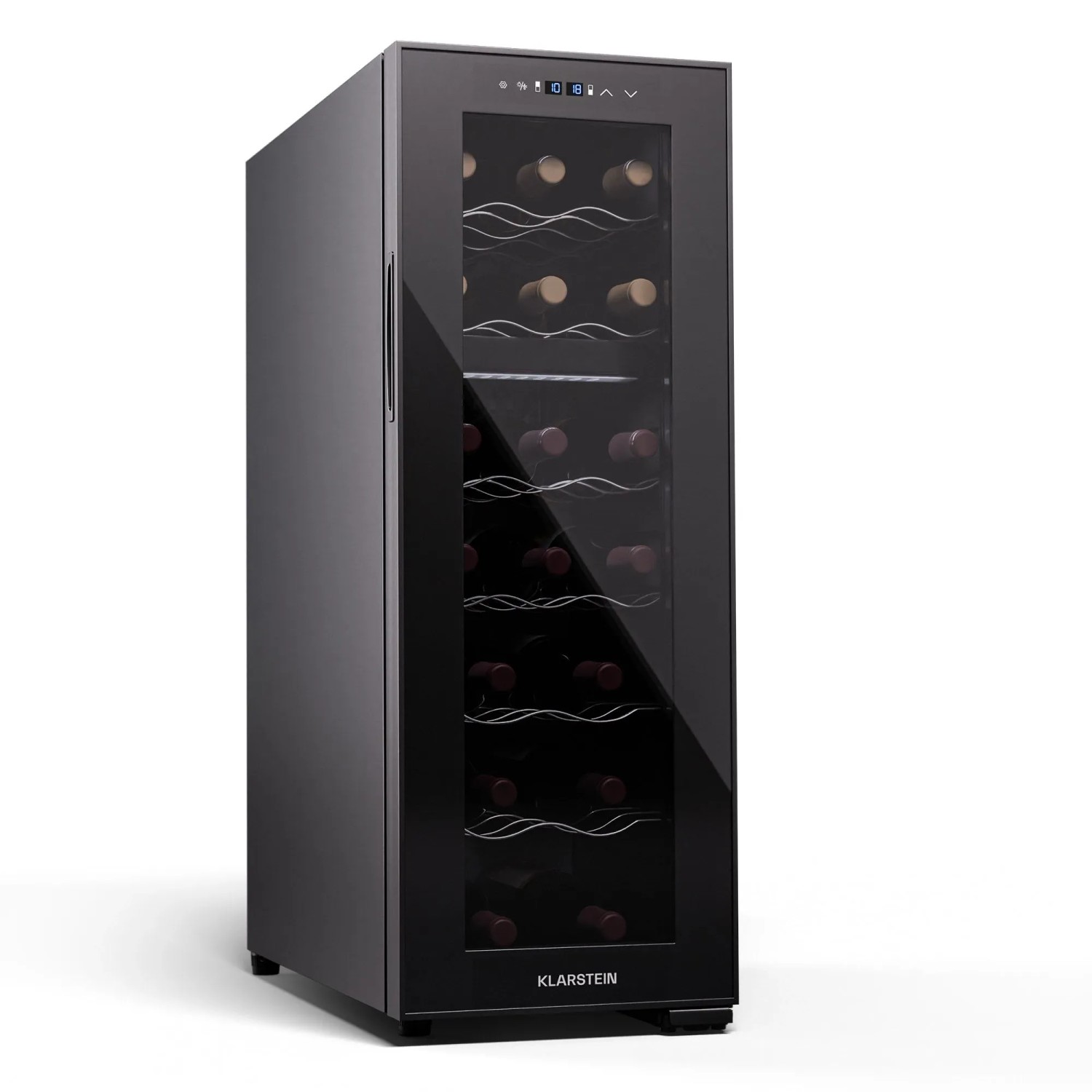 Klarstein Shiraz 18 Duo Weinkühlschrank 2 Zonen 53 L 18 Flaschen 5-18 °C Touch Schwarz