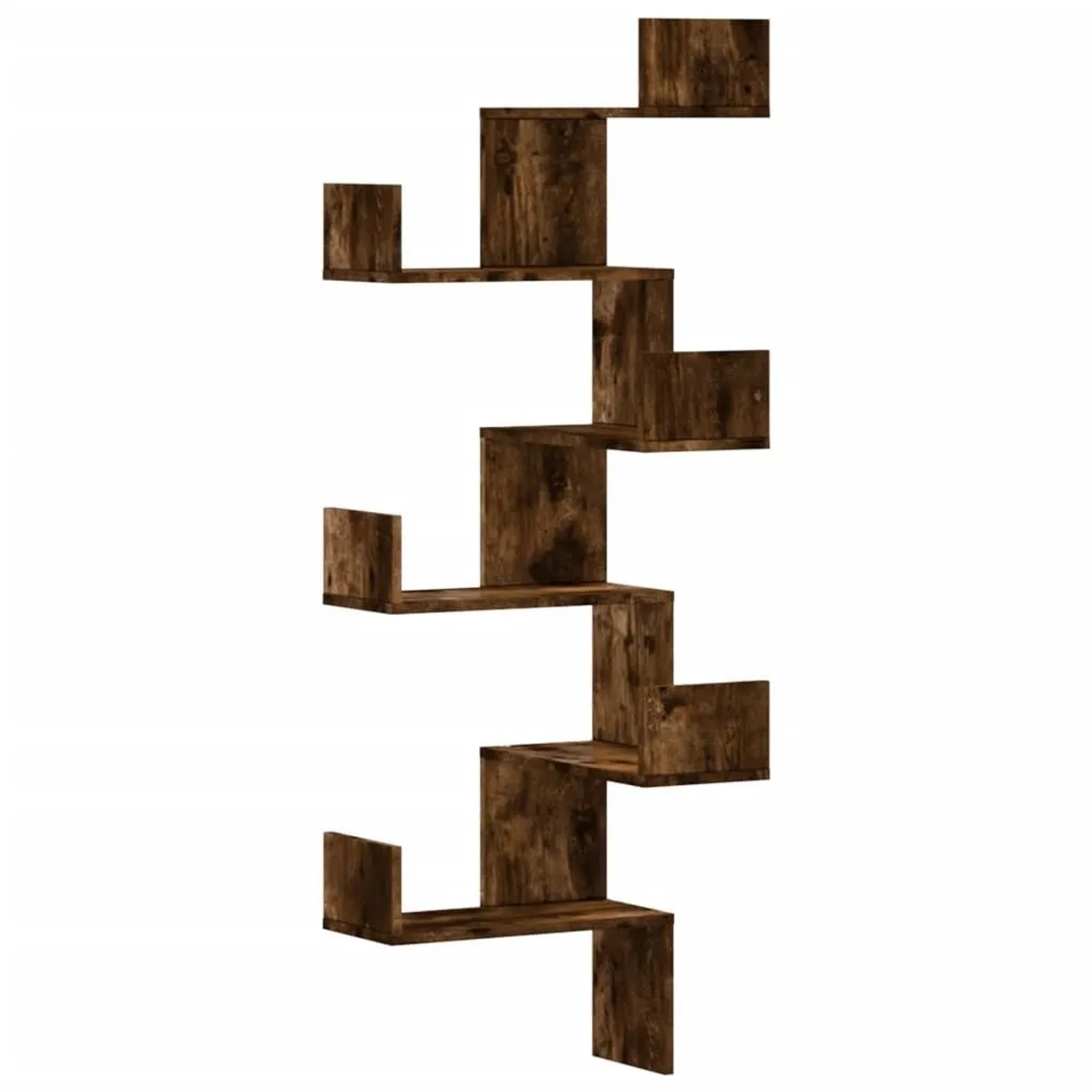 vidaXL Wand-Eckregal Räuchereiche 45x45x147 cm Holzwerkstoff 852640