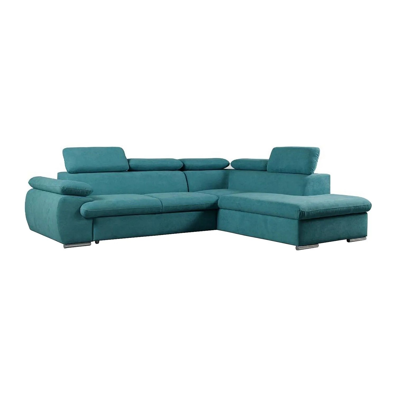 Vente-unique Schlafsofa Fabien Türkisblau 271 cm