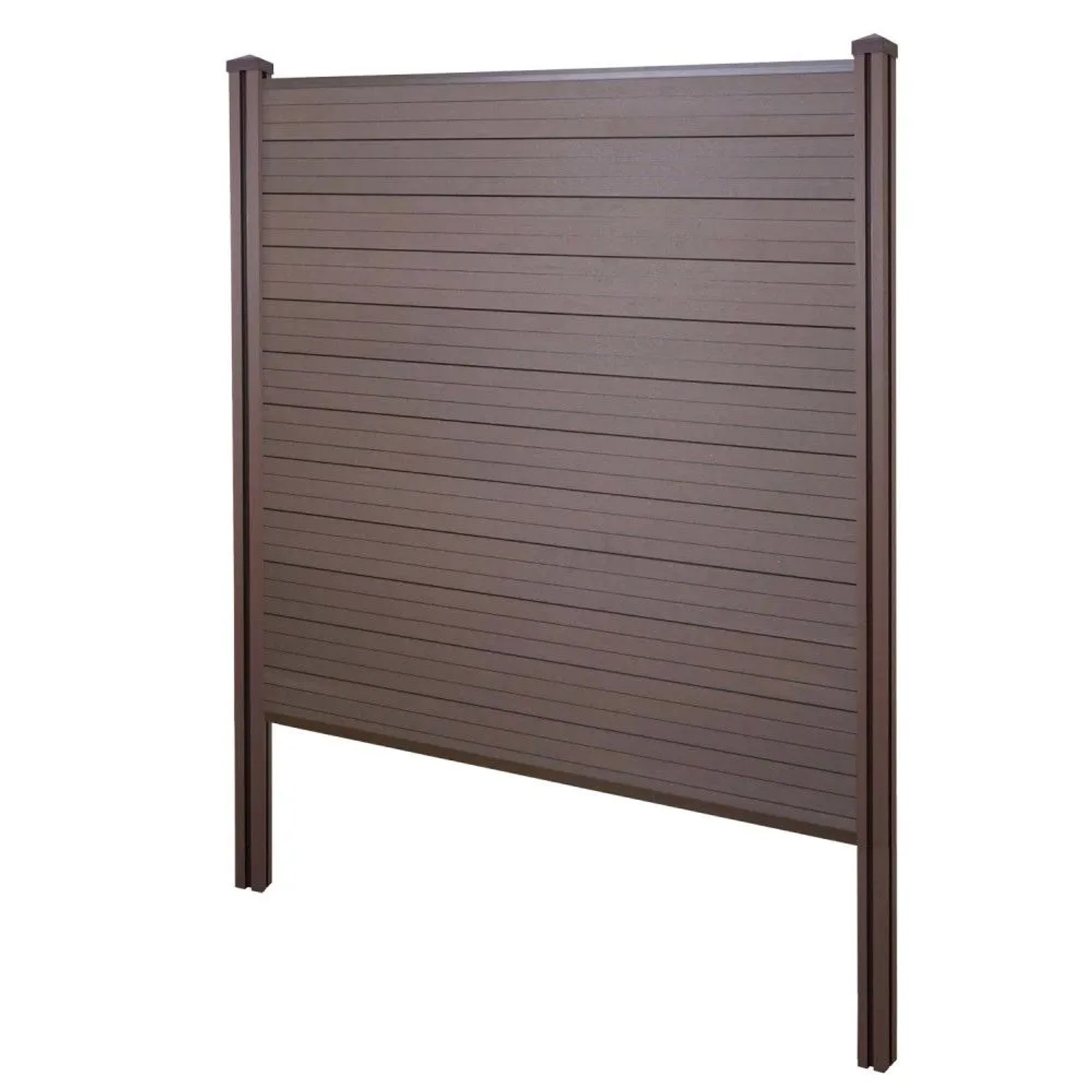 MCW WPC-Sichtschutz Savoie Windschutz Zaun WPC-Pfosten Zum Einbetonieren - Basiselement 195cm Braun