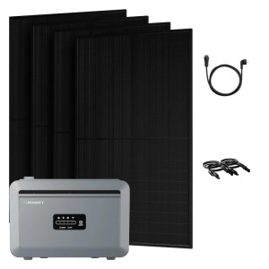 Growatt Balkonkraftwerk Set NEXA 2000 mit Speicher und 4 Glas-Glas Solarmodulen.