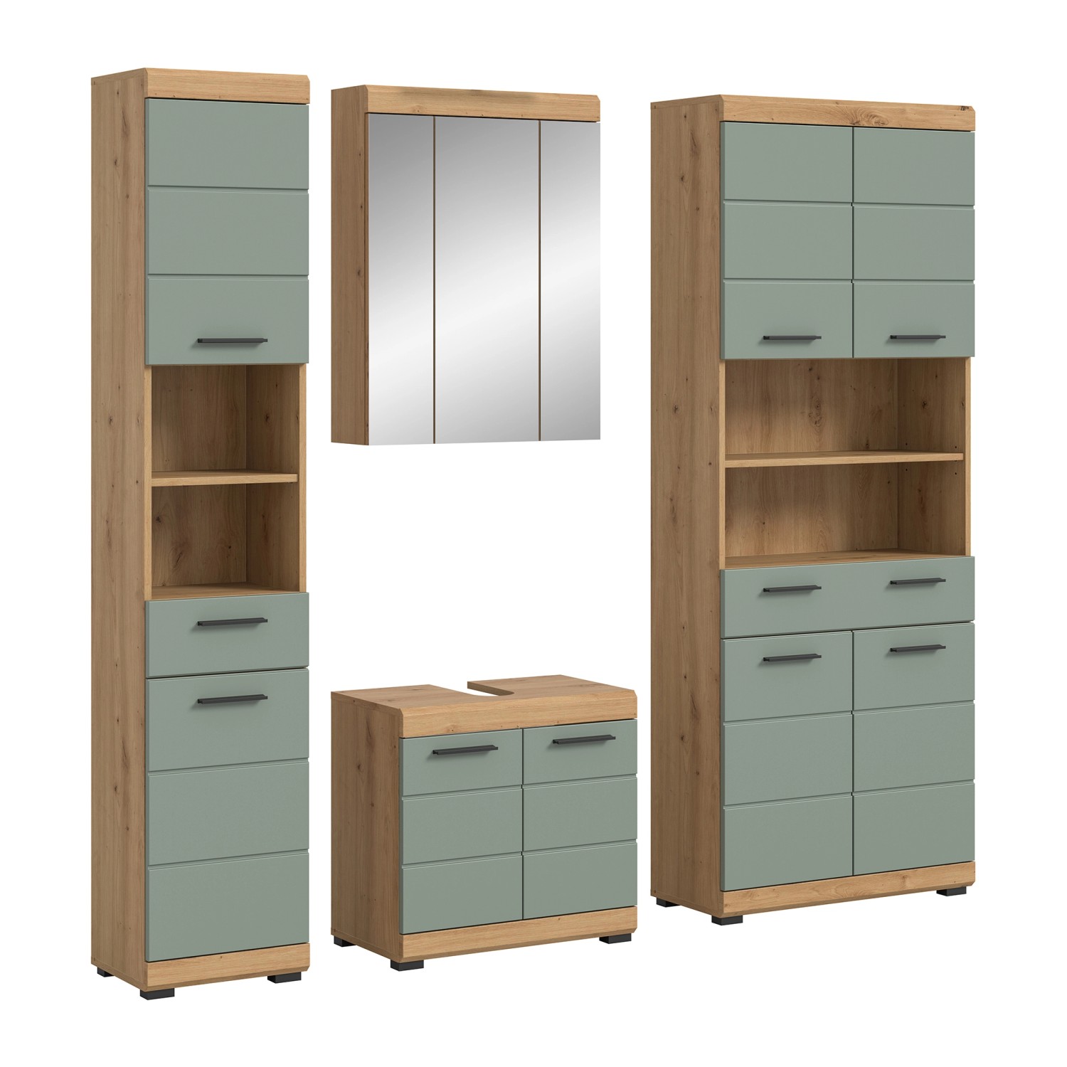 Badmöbel-Set SCHLOONSEE  4 teilig  bestehend aus: Hochschrank schmal  WBU günstig online kaufen
