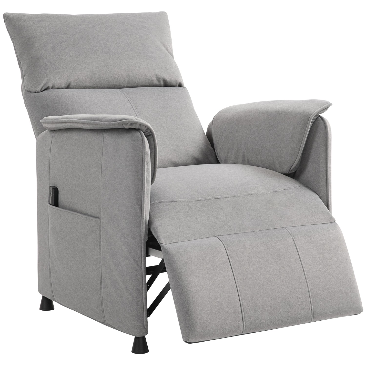 HOMCOM Elektrischer Relaxsessel Polyester Schaumstoff 83L x 80B x 104H cm Grau