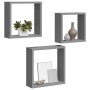vidaXL Würfelregale 3 Stk Grau MDF 323951_4
