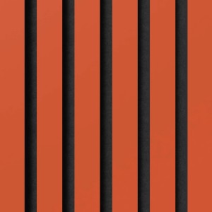 Akustikpaneel Muster in Orange und Schwarz. Linoleum-Optik für Wand und Decke.
