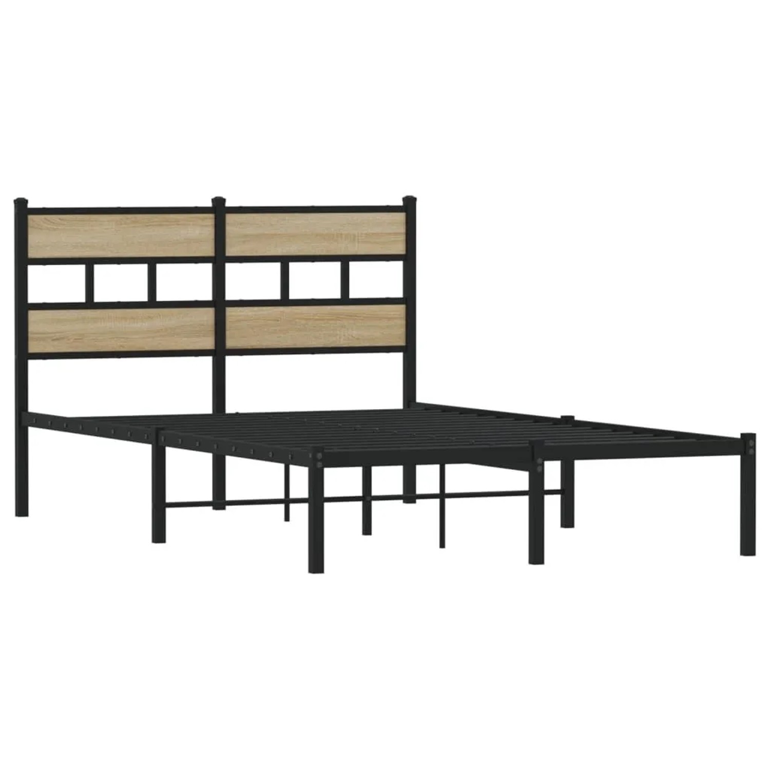 vidaXL Metallbett ohne Matratze Sonoma-Eiche 120x190 cm 4017099 günstig online kaufen