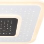 Moderne, dimmbare LED-Deckenleuchte Gisell, weiß matt, mit Sternenmuster und Fernbedienung.