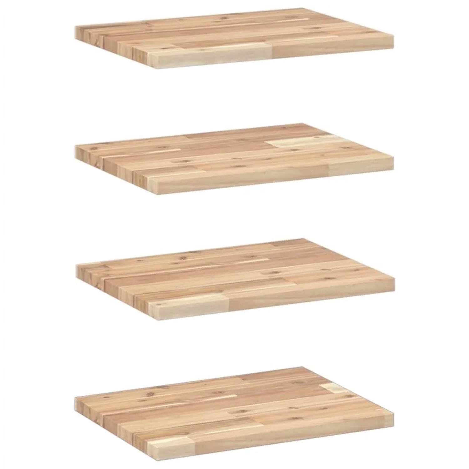 vidaXL Schweberegale 4 Stk 60x30x2 cm Massivholz Akazie Unbehandelt 3279370