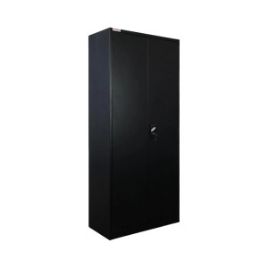PROREGAL Flügeltürenschrank ELEPHANT Komplett Montiert 2 Türen Abschließbar HxBxT 180x80x40cm 6 Fächern & Kleiderstange Stahl Schwarz