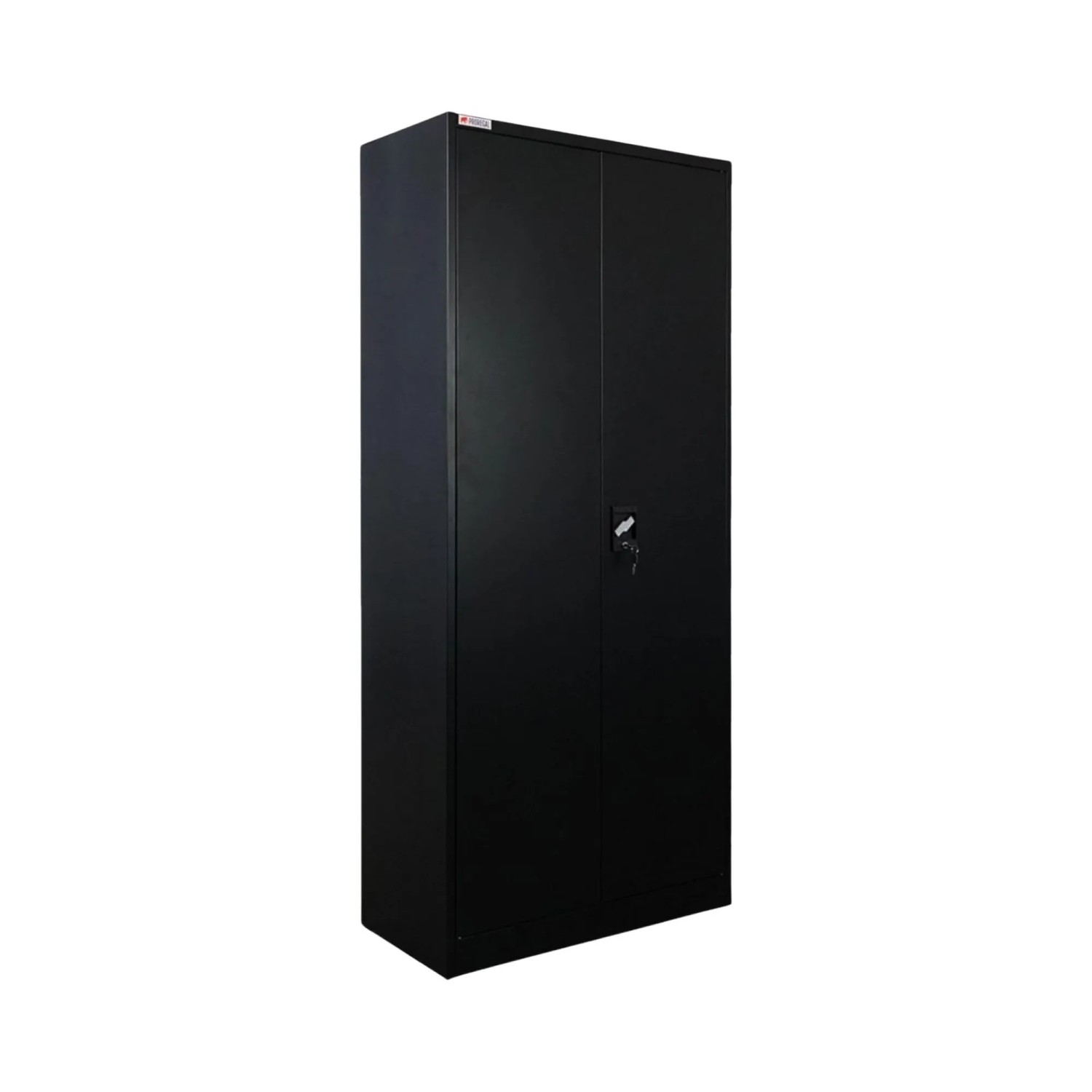 PROREGAL Flügeltürenschrank ELEPHANT Komplett Montiert 2 Türen Abschließbar HxBxT 180x80x40cm 6 Fächern & Kleiderstange Stahl Schwarz