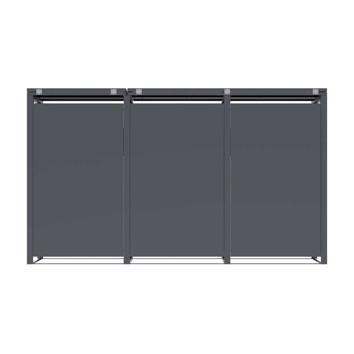 Westmann Mülltonnenbox Varius 3, dreiteilig, in Anthrazit. Robuster Stahl, modernes Design.