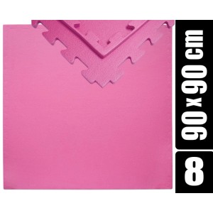 Pinke eyepower Trainingsmatte XL, 8er Set 90x90 cm. EVA Puzzlematten für Fitness, Yoga & Bodenschutz.
