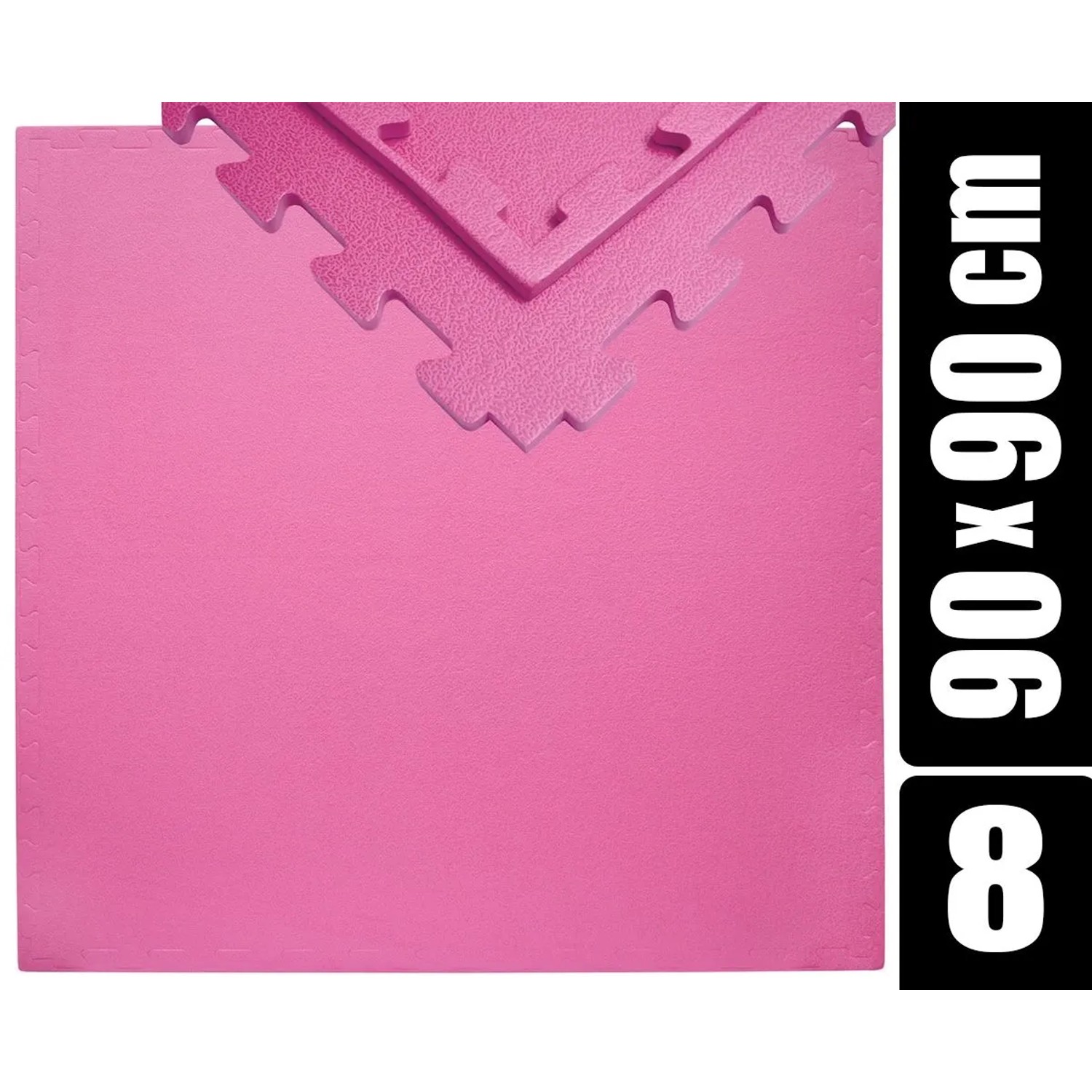 eyepower Trainingsmatte XL mit Rand 90 x 90 cm 8er Set Pink