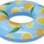Bestway Schwimmring Zitrone, Ø 106 cm, mit Zitronenmuster auf blauem Grund.