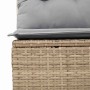 Detailansicht: Beige-graue vidaXL Garten Essgruppe mit Kissen, Rattan-Optik.