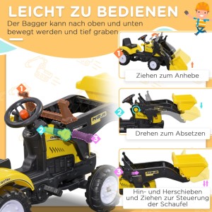 HOMCOM Sitzbagger mit Ablagefach Schaufel