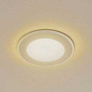 Weißer, runder Lindby LED Einbaustrahler Toka, 2-flammig für Wohnzimmer.