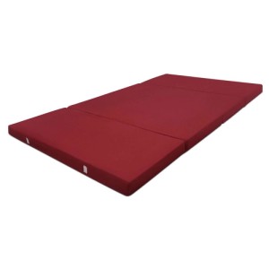 Beautissu Comfort Klappmatratze, 195x120x7cm, dunkelrot, ideal als Gästebett oder Reisematratze.