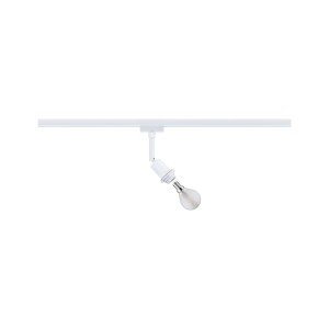 Paulmann URail Schienenspot Basic, signalweiß, mit E14 Fassung und eingesetztem Leuchtmittel.