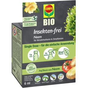 Compo BIO Insektenfrei Neem, 6ml Packung zur Bekämpfung von Ungeziefer an Zier- und Nutzpflanzen.