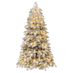 Künstlicher Weihnachtsbaum 180 cm, beschneit, mit warmweißen LED-Lichtern. Ideal für festliche Dekoration.