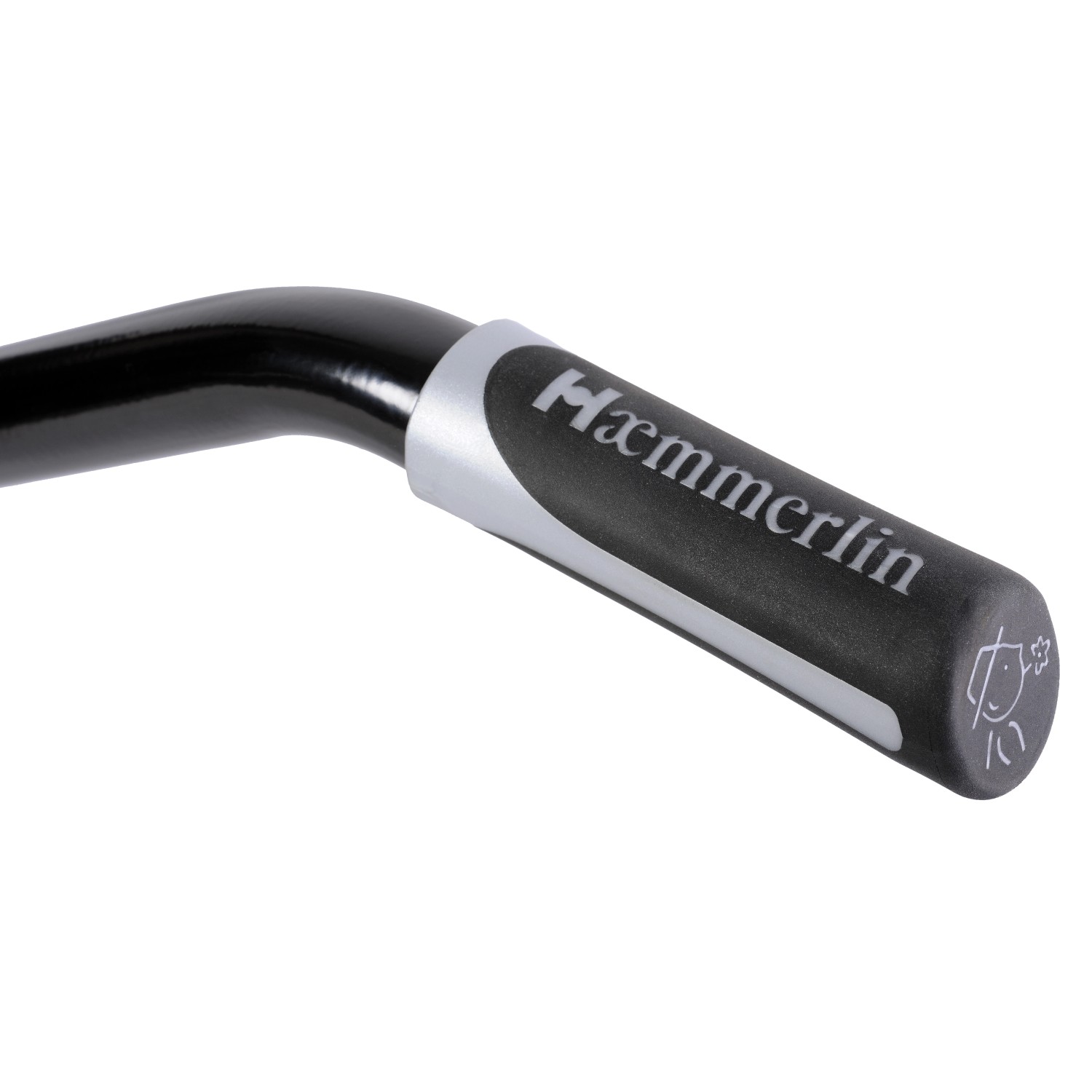 Detailaufnahme: Rutschfester Griff der Haemmerlin Bau Plus Schubkarre.