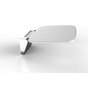 Glasdeals Klappbarer Duschsitz Chrom Weiß 1777