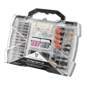 STAHLWERK Zubehörset, 145-teilig für Mehrzweckschleifer, im Koffer.