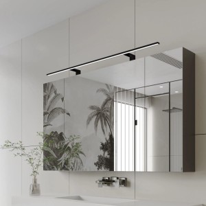 Schwarze Spectraline LED Spiegelleuchte, 120cm, für Badezimmer mit IP44 Schutz.