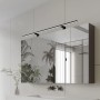 Schwarze Spectraline LED Spiegelleuchte, 120cm, für Badezimmer mit IP44 Schutz.