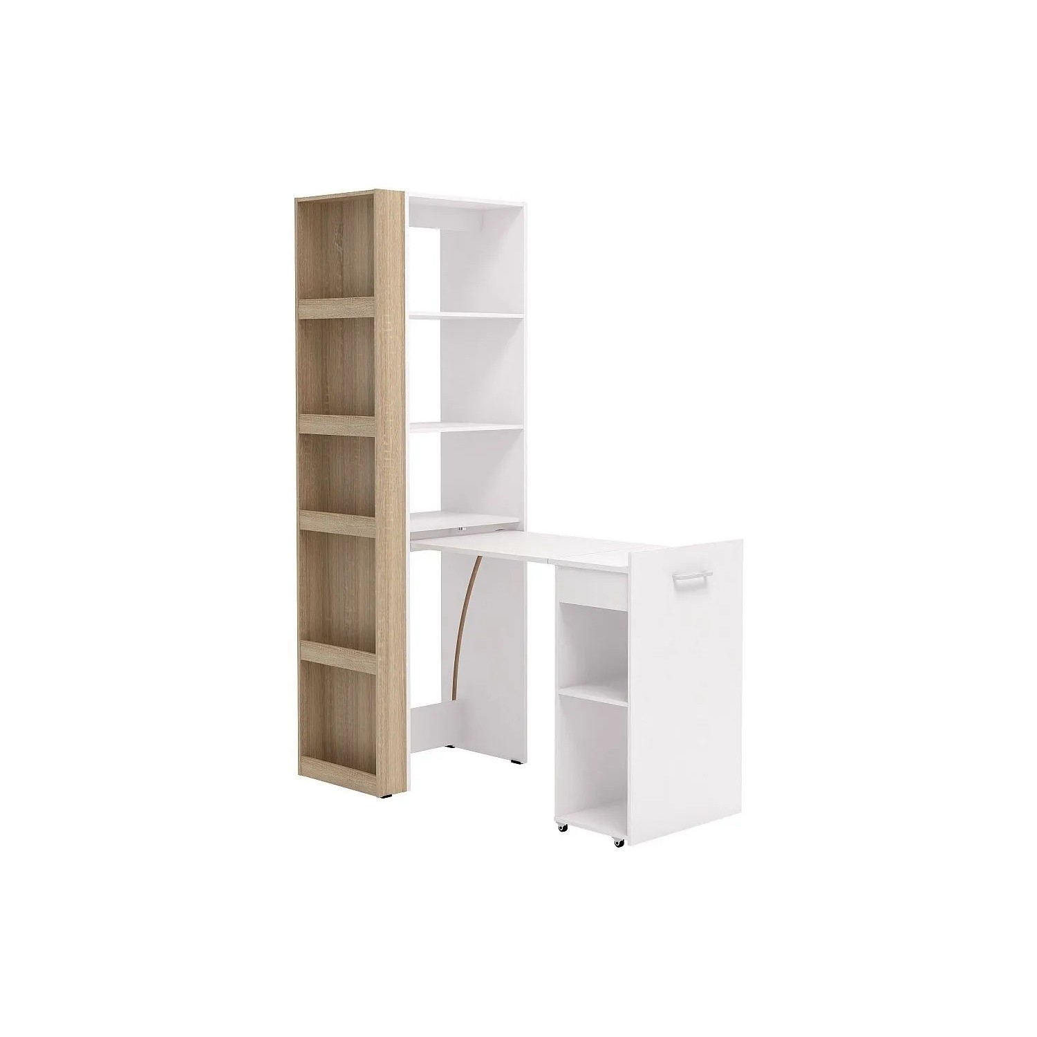 Vente-unique Schreibtisch Tupelio Naturfarben Hell  Weiß 61.8 cm