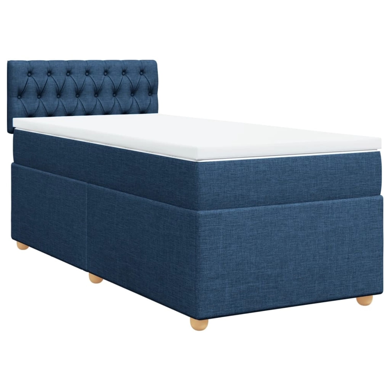 vidaXL Boxspringbett mit Matratze Blau 100x200 cm Stoff 3286604 günstig online kaufen