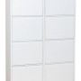ebuy24 Pisa Schuhschrank mit 8 Klappen, Metall weiß. Schuhkommode, fertig montiert.