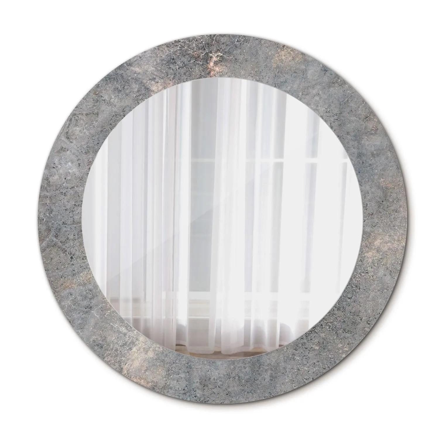 Tulup Spiegel mit Motivdruck Vintage Beton 60x60 cm Runder Spiegel Aufdruck günstig online kaufen