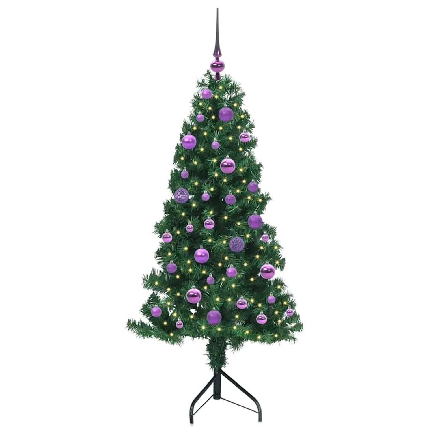 vidaXL Eckiger Künstlicher Weihnachtsbaum Grün 150 cm PVC und Metall 3397256