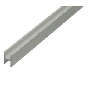 Silbernes H-Profil Aluminium, 12x12x1000 mm, für Konstruktionen und als Stütze.