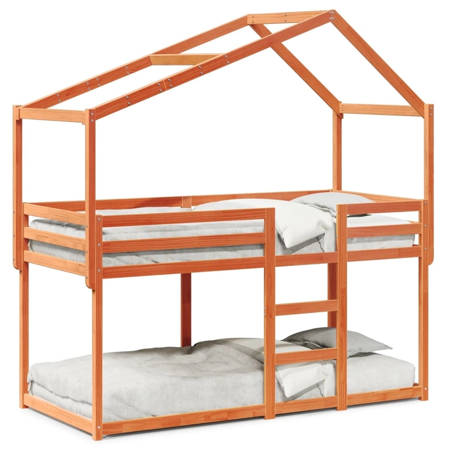 vidaXL Etagenbett mit Dach Wachsbraun 80x200 cm Massivholz Kiefer2104777 günstig online kaufen