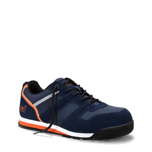 Jori Sicherheitshalbschuh JoSlim Darkblue, S3, Gr. 44. Arbeitsschuh aus Veloursleder in Dunkelblau.