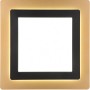 Moderne LED Deckenleuchte Morgan in Schwarz-Gold, quadratisches Design, dimmbar.